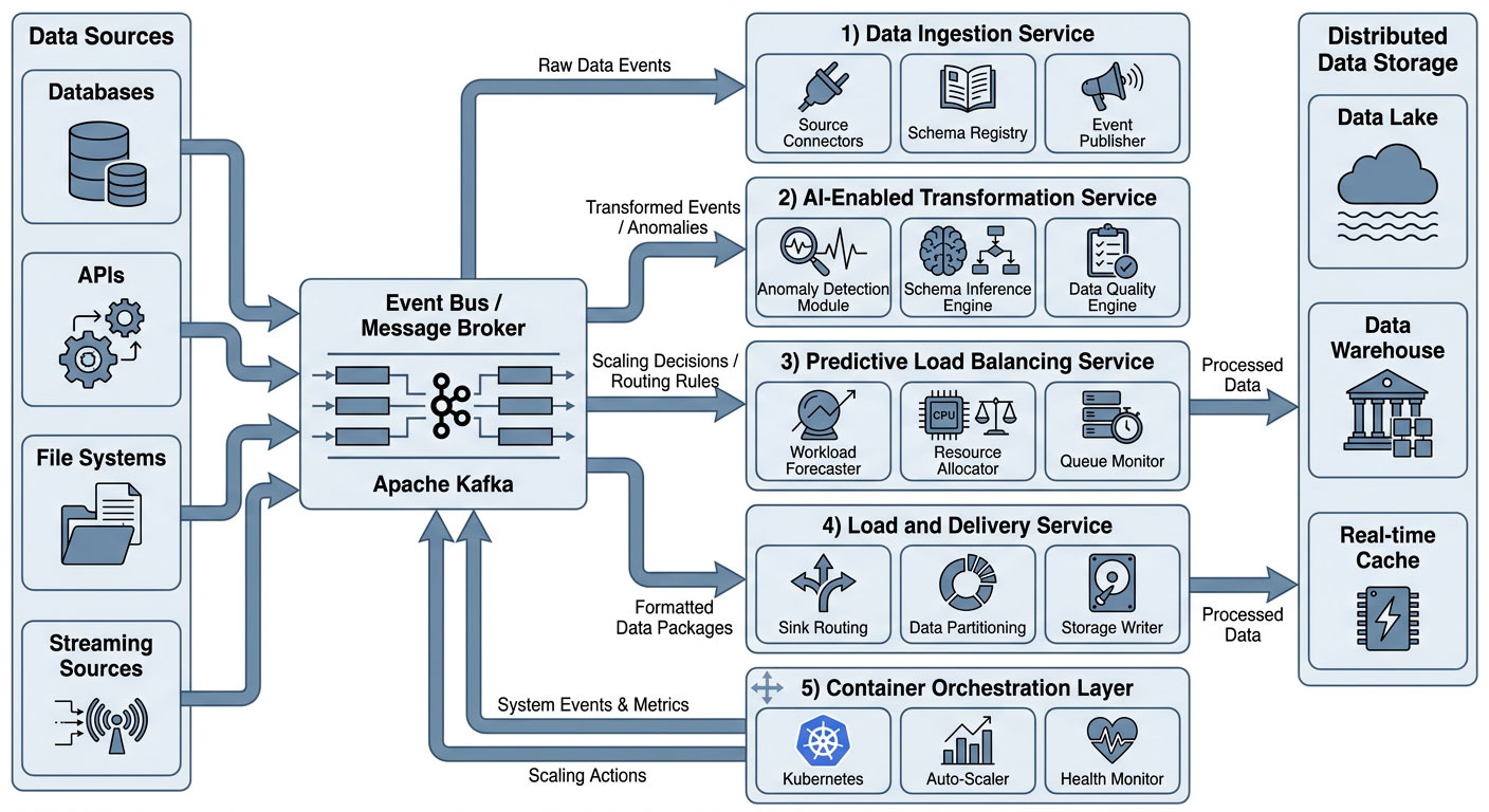 Scalable Software Engineering Architecture for AI-Enabled ETL Pipelines Using Event-Driven Microservices