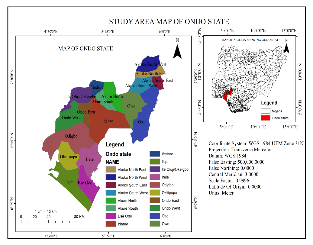 Integration of Gis and Multi-Criteria Evaluation for Land Suitability Assessment of Arable Crops in Ondo State, Nigeria