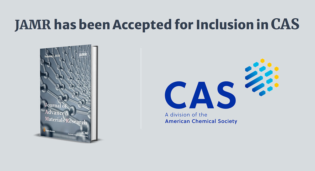 Journal of Advanced Materials Research has been Accepted for Inclusion in CAS